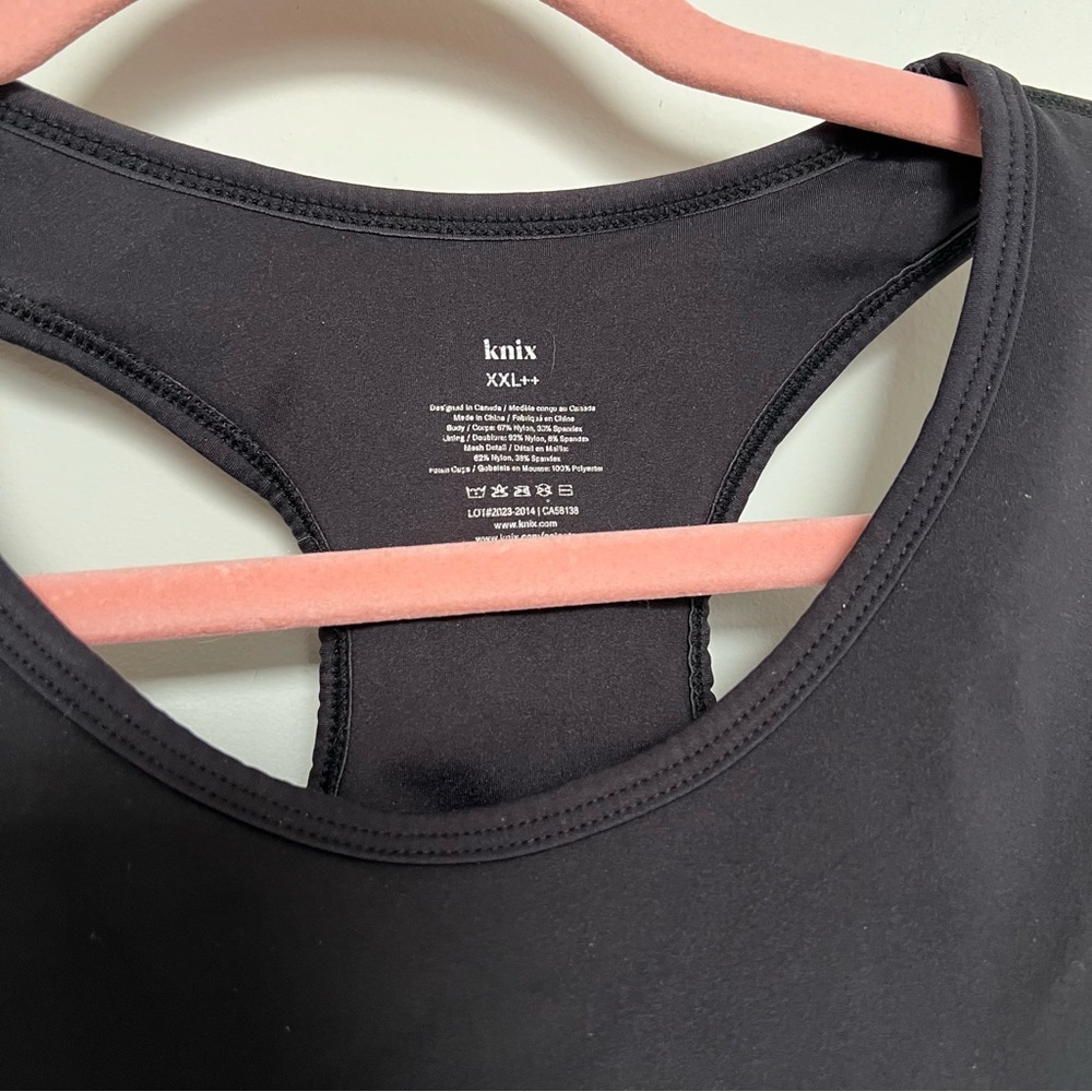Knix Black Racerback Sports Bra XXL++ Seamless Wireless Activewear - Picture 5 of 5